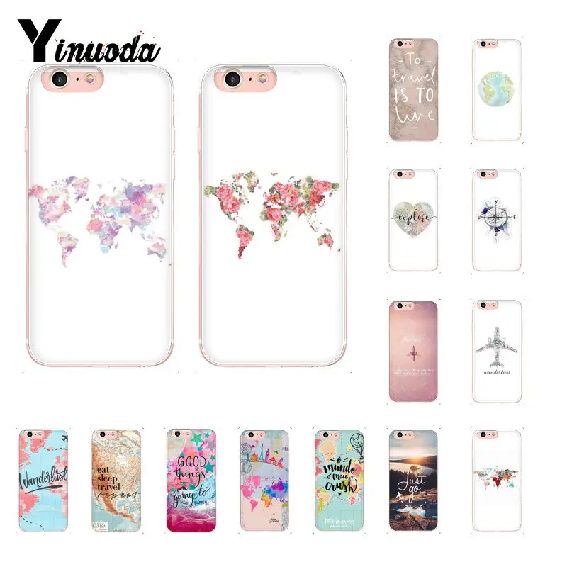 

Yinuoda World Map Travel Plans Colorful Cute Phone Case for iPhone 8 7 6 6S Plus X XS MAX 5 5S SE XR 10 Cases Fundas Capa