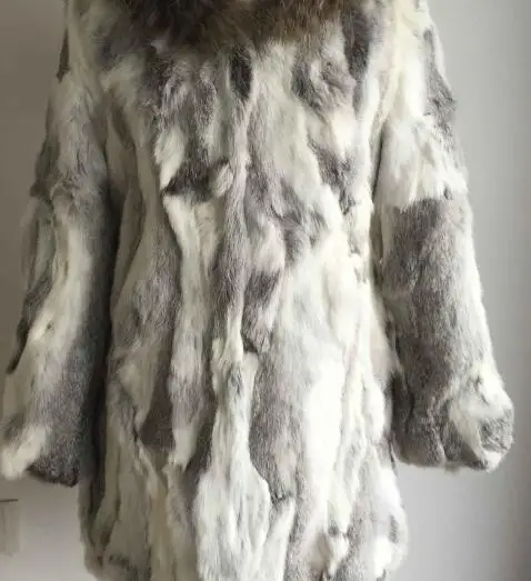 Новое поступление роскошное пальто из меха енота цельное пальто из меха кролика популярное пальто из натурального меха женская брендовая Меховая куртка TSR29 - Цвет: Grassgrey