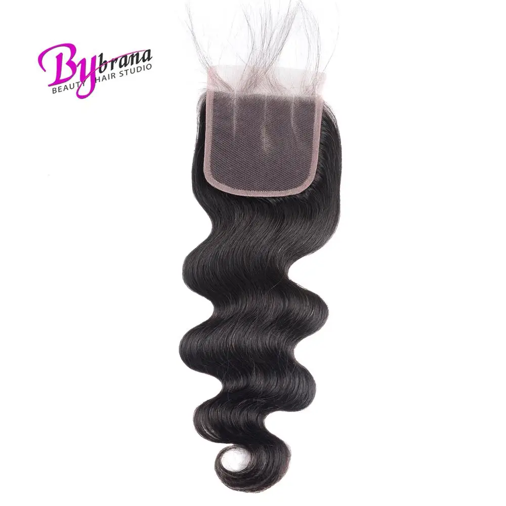 Brazilian Body Wave Closure Free Three Middle Part 100% Remy Human Hair Lace Closure With Baby Hair Natural Color Bybrana (16)