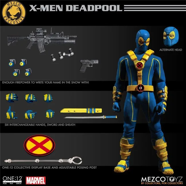 

Tobyfancy Mezco toyz X-Men Deadpool Blue Deadpool Figure 6 inch Model Toy