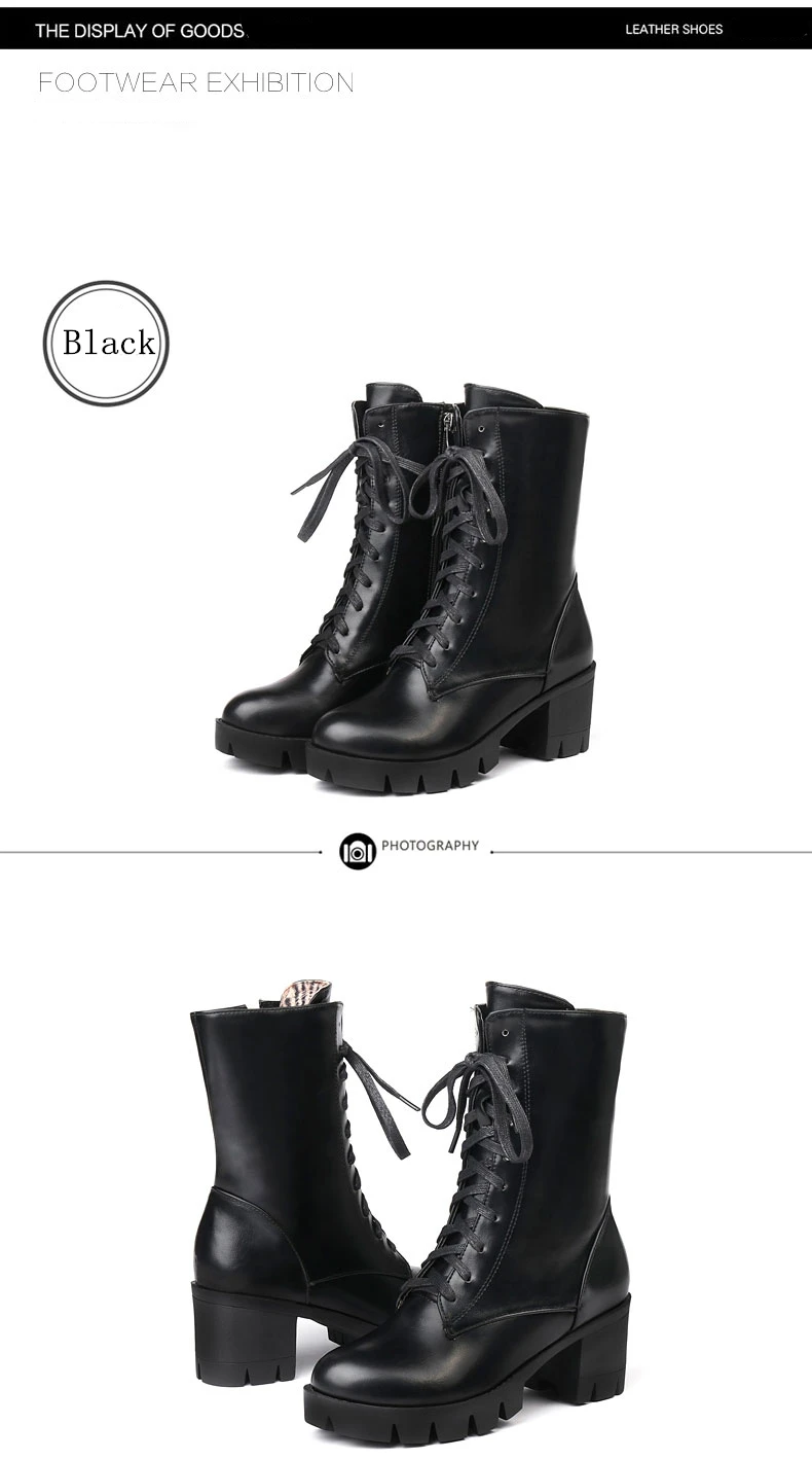 RQFF Brand Ankle Boots Women With Box Big size34-43 Fur Shoes Woman Winter Leather Plush High Heel Boot Female Ladies Black Shoe (17)