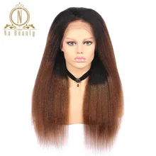 Brazilian Remy Hair Kinky Straight Lace Front Wigs T1B 30 100% Human Hair Cheap Wigs Na Beauty Hair Free Shipping