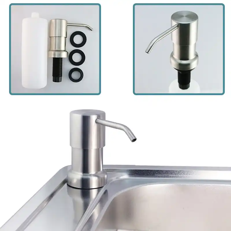 Lemonbest Stainless Steel Kitchen Sink Countertop Soap Dispenser