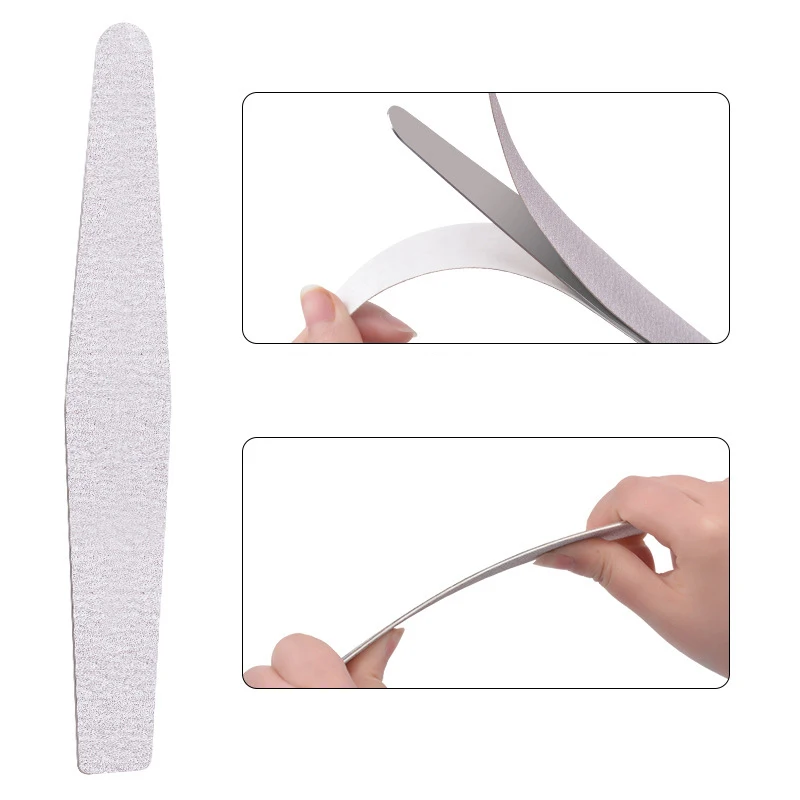 Metal Nail File Handle with 5pcs 180 Grit Sandpaper 5pcs 100 grit Sandpaper Replacement Disposable Sand Paper Pads Files Supply