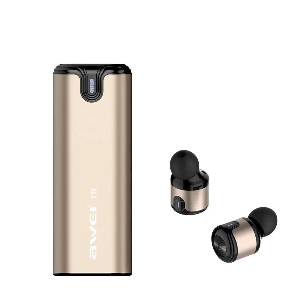 T8 Binaural Wireless Bluetooth 4.2 Stereo Sound Earphones Mini Smart Metal In-Ear Earbuds Active Noise Reduction | Электроника
