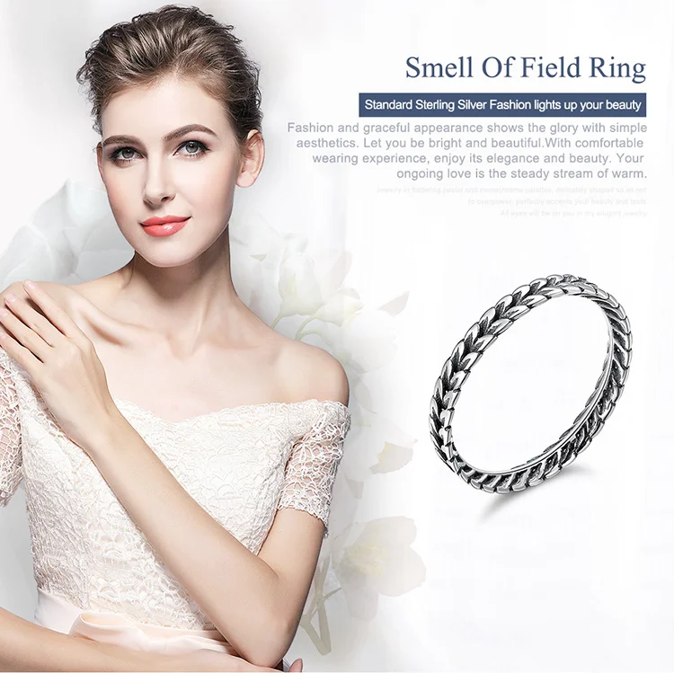 WOSTU, Настоящее серебро 925 пробы, винтажное, с запахом поля, штабелируемые кольца для женщин, хорошее серебряное ювелирное изделие, подарок FIR139
