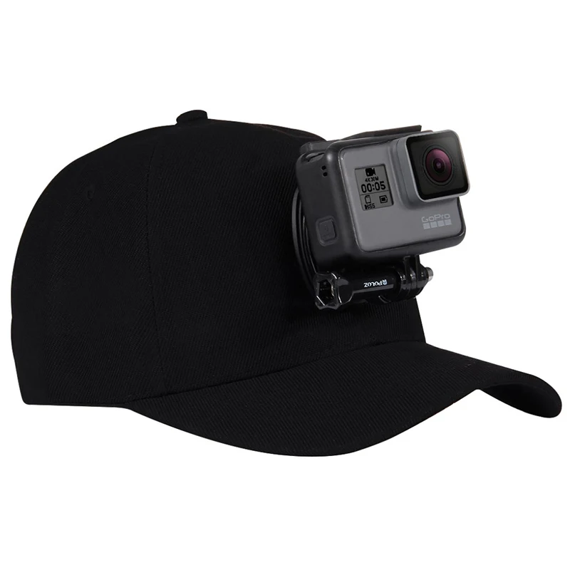 3 в 1 Регулируемая Кепка Солнечная шапочка с креплением на пряжке J-Hook для GoPro HERO 7 6 5 4 DJI OSMO аксессуары для экшн-камер - Цвет: Black