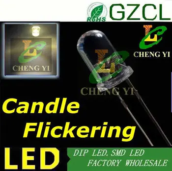 

Warm white 5mm Candle flicker 2800-3500K Automatic flickering DIP LED 3.0-3.5V