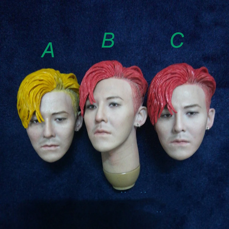 1/6 Kwon Ji Yong голова Лепка с красными короткими волосами для 12 &quotactin фигуры тела
