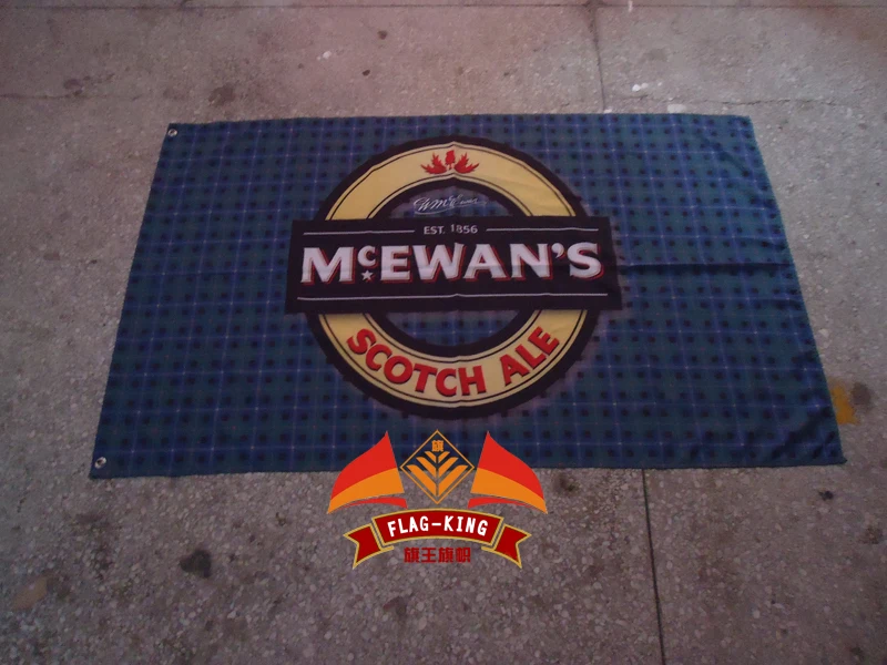 McEwan держатель для бутылок флаг 3x 5ft полиэстер, 90X150 см, пивоварение с 1856 года, пивной флаг