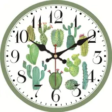 Reloj De pared vintage WONZOM Diseño De cactus Reloj De pared grande silencioso para sala De estar elegante cocina Saat decoración del hogar