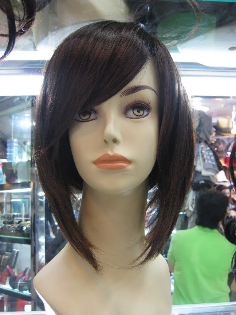Sexy Short Bob Brown With Bangs Layered Wig On Aliexpress