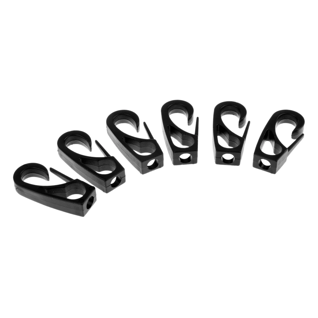 6 Pieces 6mm Shock Cord Bungee Rope Clip Hook for Kayak Paddle Rod Leash Dinghy Fishing Camping Tent Canopy Cover Accessories