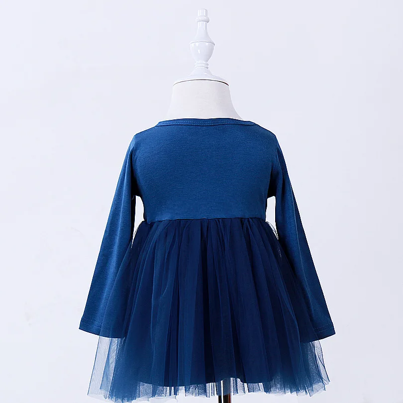 Vestido de renda cor sólida pura para meninas, vestido para baile de meninas, vestidos tutu para crianças, roupas de manga comprida, moletom de princesa