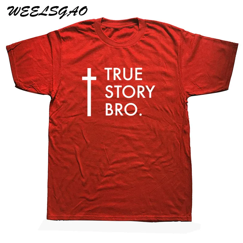 WEELSGAO/Новинка, настоящая история, бро, Кристиан, крутая религиозная Подвеска "Иисус", Футболка, хлопковые футболки с коротким рукавом - Цвет: red