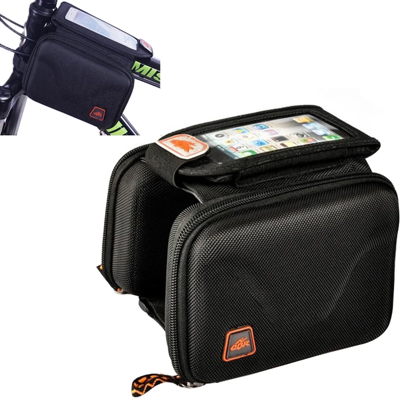 Waterproof Cycling Bag Bicycle Top Front Frame Pannier Tube Bag Double Pouch Bag