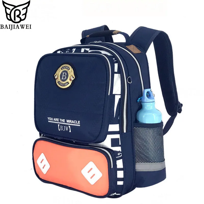 BAIJIAWEI 2017 Primary School font b Backpacks b font for Girls Boy European Style font b