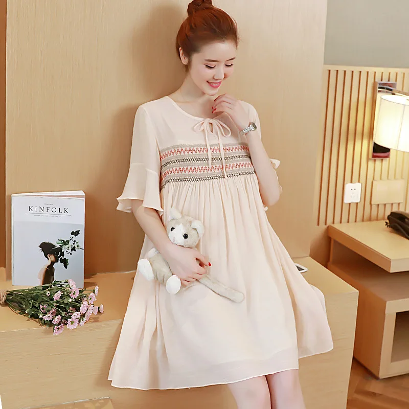 Spring summer maternity dress carolrdavisr pattern cotton lotus leaf Spring summer maternity dress carolrdavisr pattern cotton lotus leaf