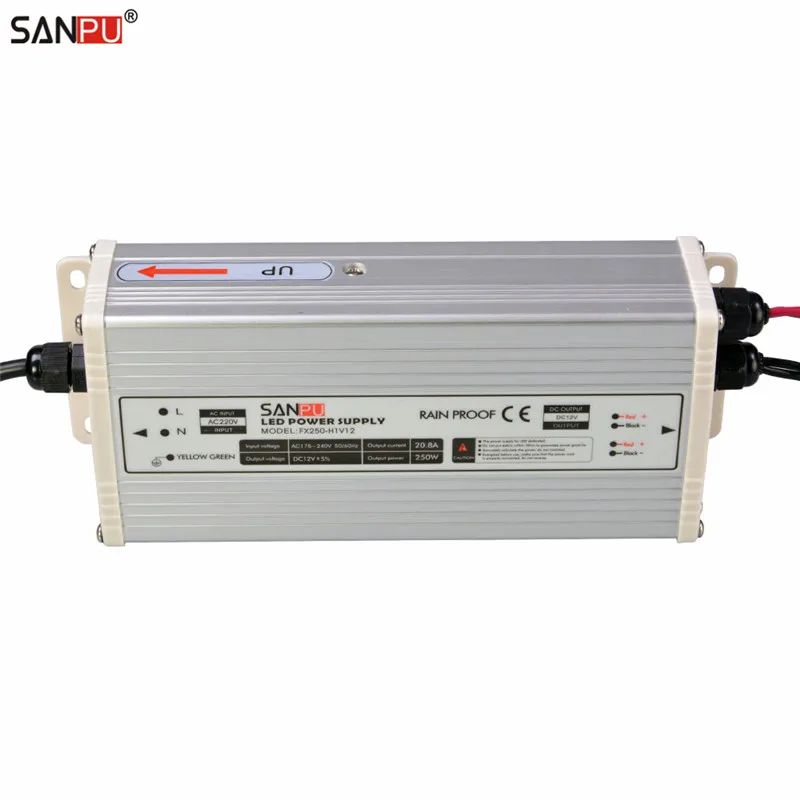 

Power Supply 20A 12V 240W 250W Constant Voltage LED Switch Mode Driver Transformer 220V AC Input Rainproof Aluminum IP63 Outdoor