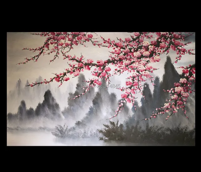 modern wall art paintings art prints on canvas japanese cherry blossom painting no framed - Japanese Garden Cherry Blossom Paintings modern wall art paintings art prints on canvas japanese cherry blossom painting no framed - Japanese Garden Cherry Blossom Paintings