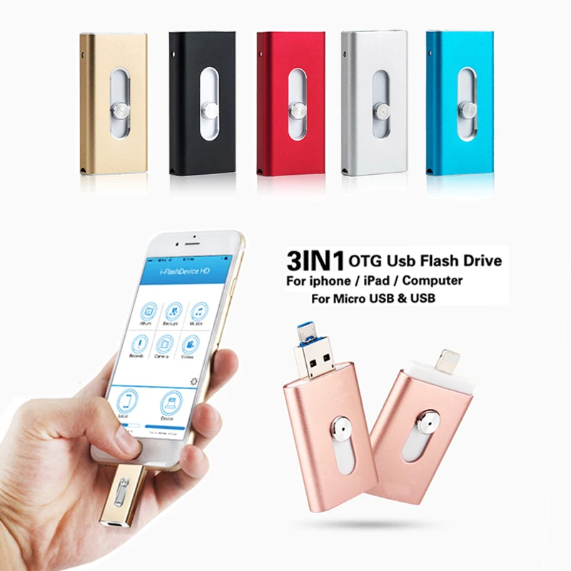 

128 GB USB Flash Drive for iPhone X / 8/7 S Plus ipad OTG Pen Drive HD memory card pendrive usb 3.0 Android devices & computers