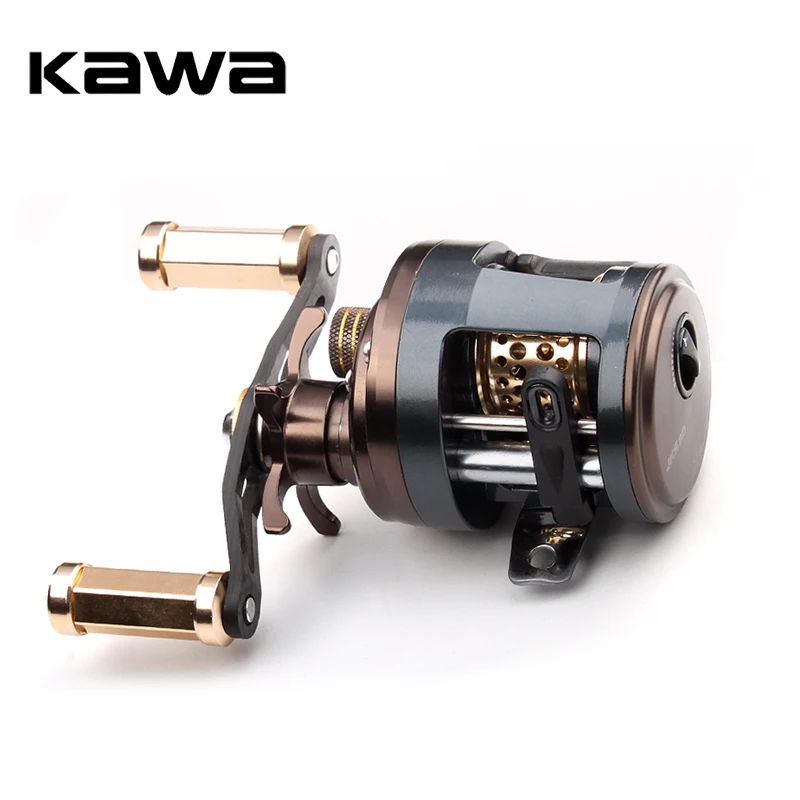 Kaufen KAWA Metall Angeln Reel Trommel Rad Köder Casting Trolling Köder Reel 11 + 1 Lager Metall Abdeckung Legierung Spool Carbon griff