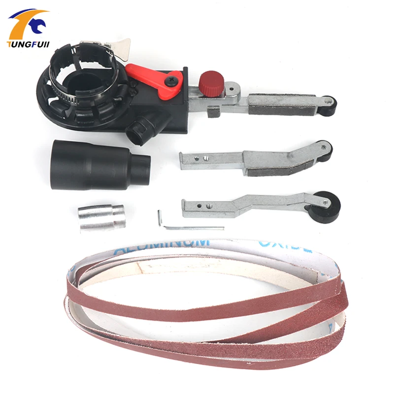 

Tungfull Sander Machine Sanding Belt Adapter Head Convert With Sanding Belts For Electric Angle Grinder Woodworking Tools