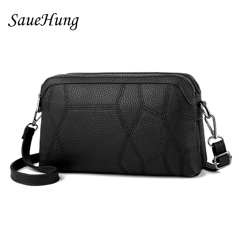 SaueHung Women Messenger Bag Large Capacity High Quality PU Leather Famous Brand Luxury Designer Handbag Crossbody Shoulder | Багаж и