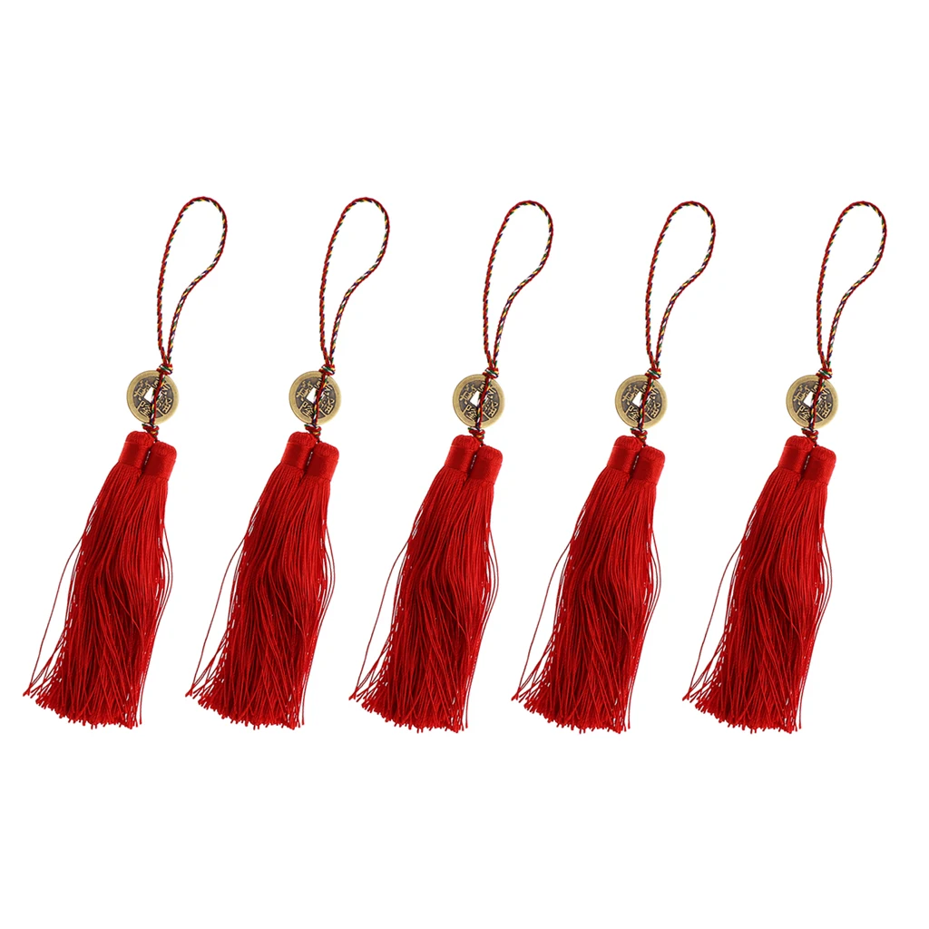 5 Styles Chinese Knot Charms Fengshui Symbol with Lucky Coins for Car/ Home Lucky Pendants /Embellishments