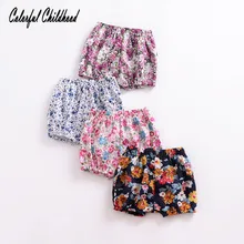 Летние Шорты детские для маленьких девочек цветочный Штаны Шорты широкие брюки хлопок Фонари Штаны малыша одежда для маленьких девочек От 0 до 3 лет