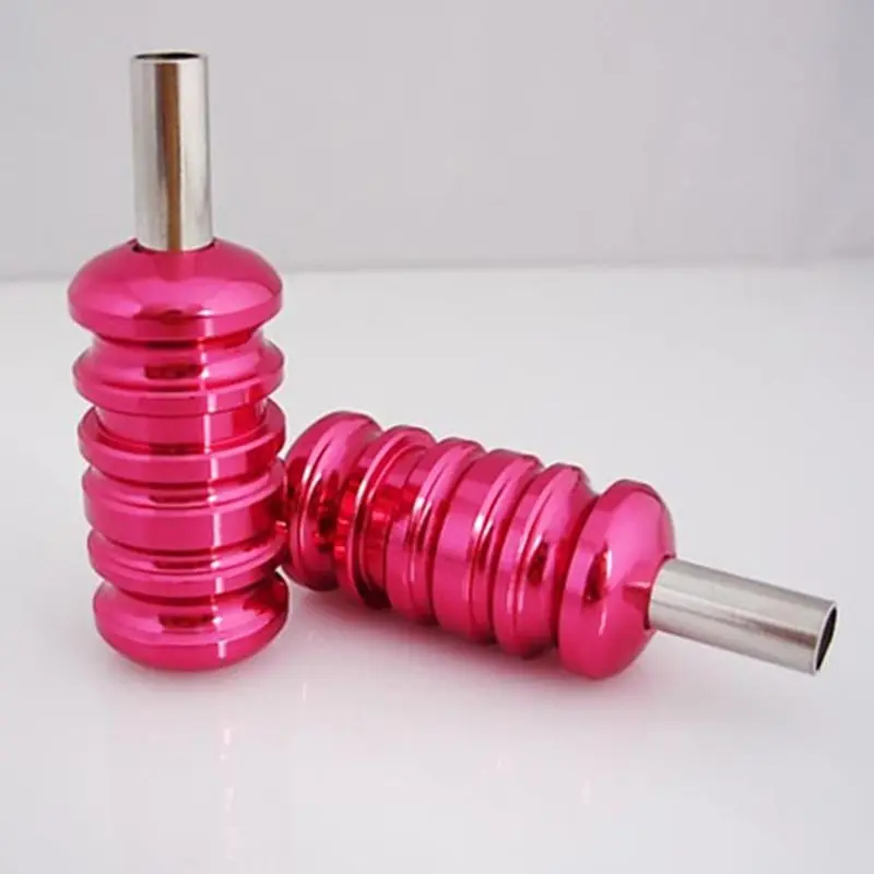 Crazy 1PCS 22MM Aluminum Alloy Tattoo Grip Red Ribbed Lightweight Grips