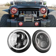 Cheap 2 pcs 7 inch Round Led Headlight High Low Beam Light Halo Angle Eyes + 2 pcs 4 inch fog light For Jeep Wrangler Off Road 4x4 Cheap 2 pcs 7 inch Round Led Headlight High Low Beam Light Halo Angle Eyes + 2 pcs 4 inch fog light For Jeep Wrangler Off Road 4x4