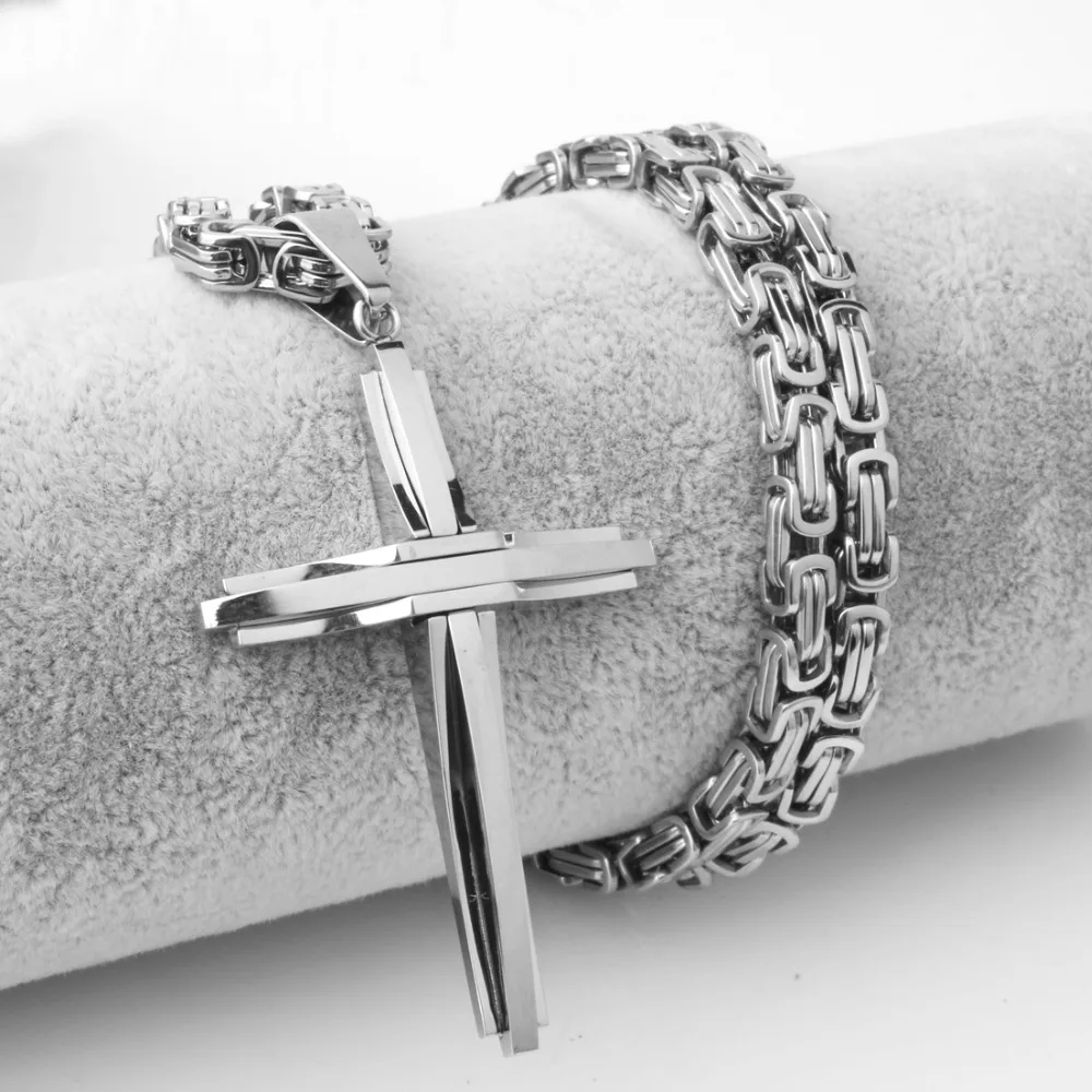 Подвеска Lucky Cross ожерелье для мужчин и женщин византийская цепочка твердая