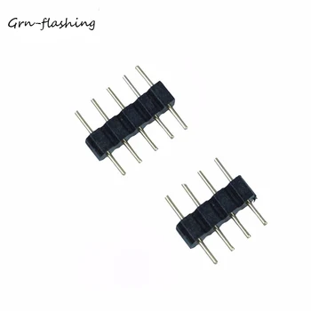 

GRN-FLASHING 10pcs 4 Pin RGB /5PIN RGBW Connector pin needle male type double For RGB /RGBW 5050 3528 2811 LED Strip Accessorie