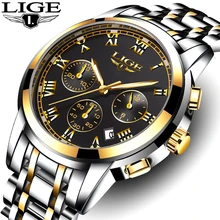 LIGE Mens Watches Top Brand Luxury Male Military Sport Luminous Watch men Business quartz-watch Male Clock Man Relogio Masculino sinobi luminous pointer mens watches top brand luxury chronograph quartz watch men sport waterproof clock male relogio masculino