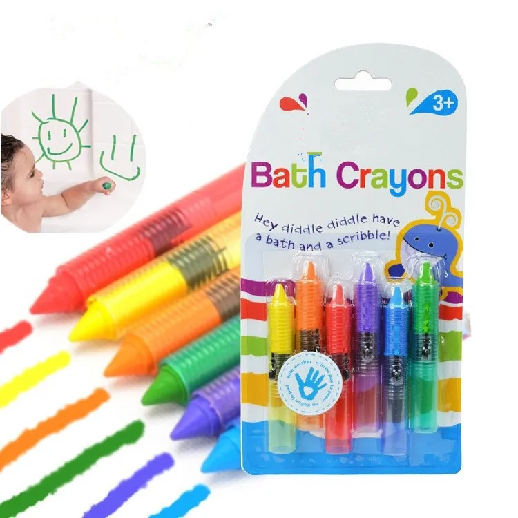 6 шт./компл. маленьких детская игрушка для ванны ванной мелки для детей ясельного возраста Моющиеся игрушки для принятия ванны безопасности весело играть обучающие игрушки для детей G0315 - Цвет: Многоцветный