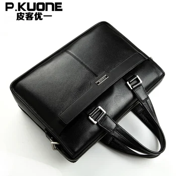 

Man Business style genuine leather bag briefcase men messenger bags men multi-function shoulder bag 14"Laptop handbag
