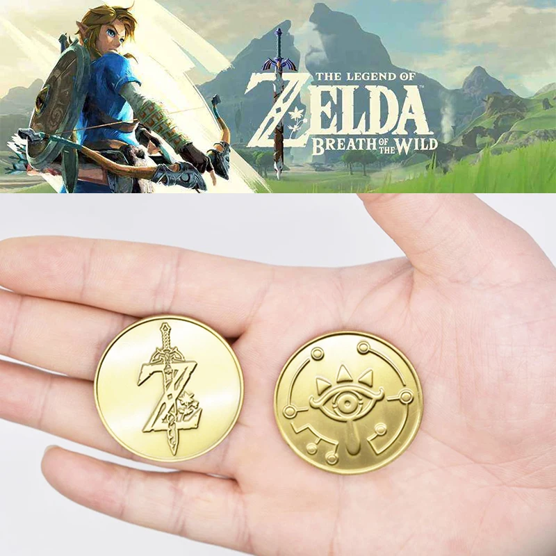 

Game The Legend of Zelda Breath of The Wild Coin Sheikah Slate Cospay Prop Metal Collectible Collection