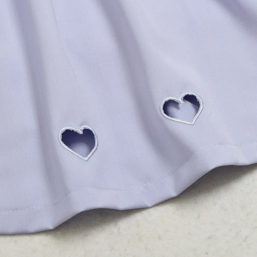 Светло-фиолетовый Лолита юбка с сердца выдалбливают Для женщин летом пояса мини-юбка