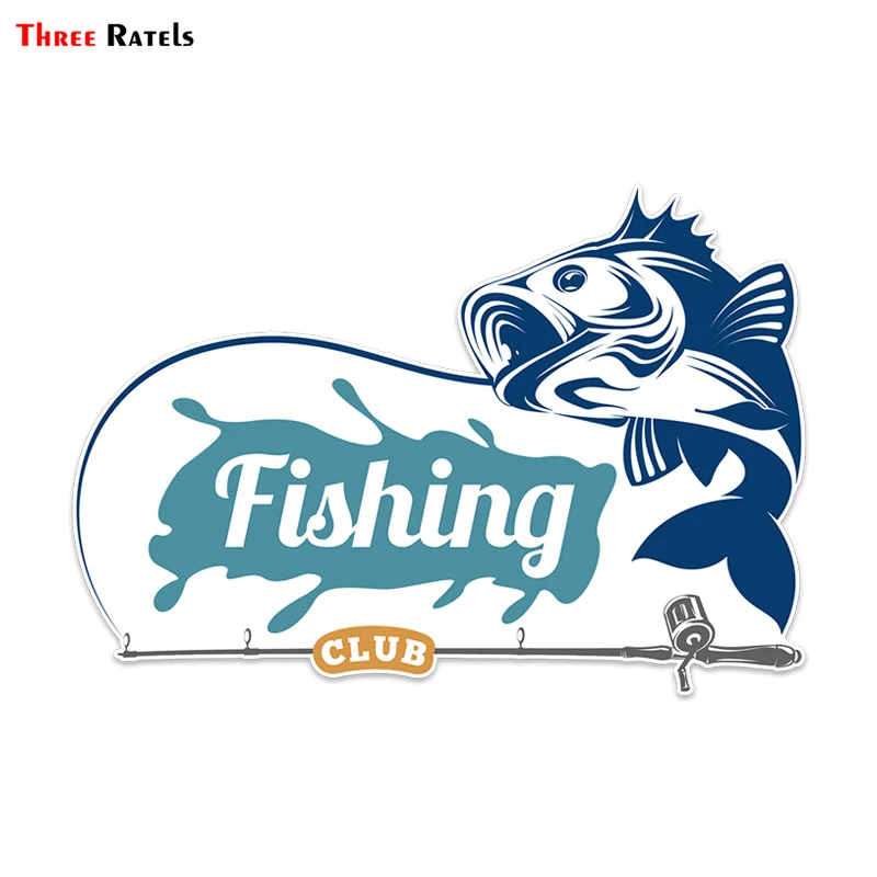

Three Ratels TRL083# 15x10cm Fishing colorful car sticker PVC funny auto sticker styling stickers styling removable decal