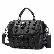 Новое поступление овчины ретро женские сумки-мессенджеры череп кольцо с камнем костяшки Кошелек сумка через плечо с цепочкой заклепки Рождественский мешок