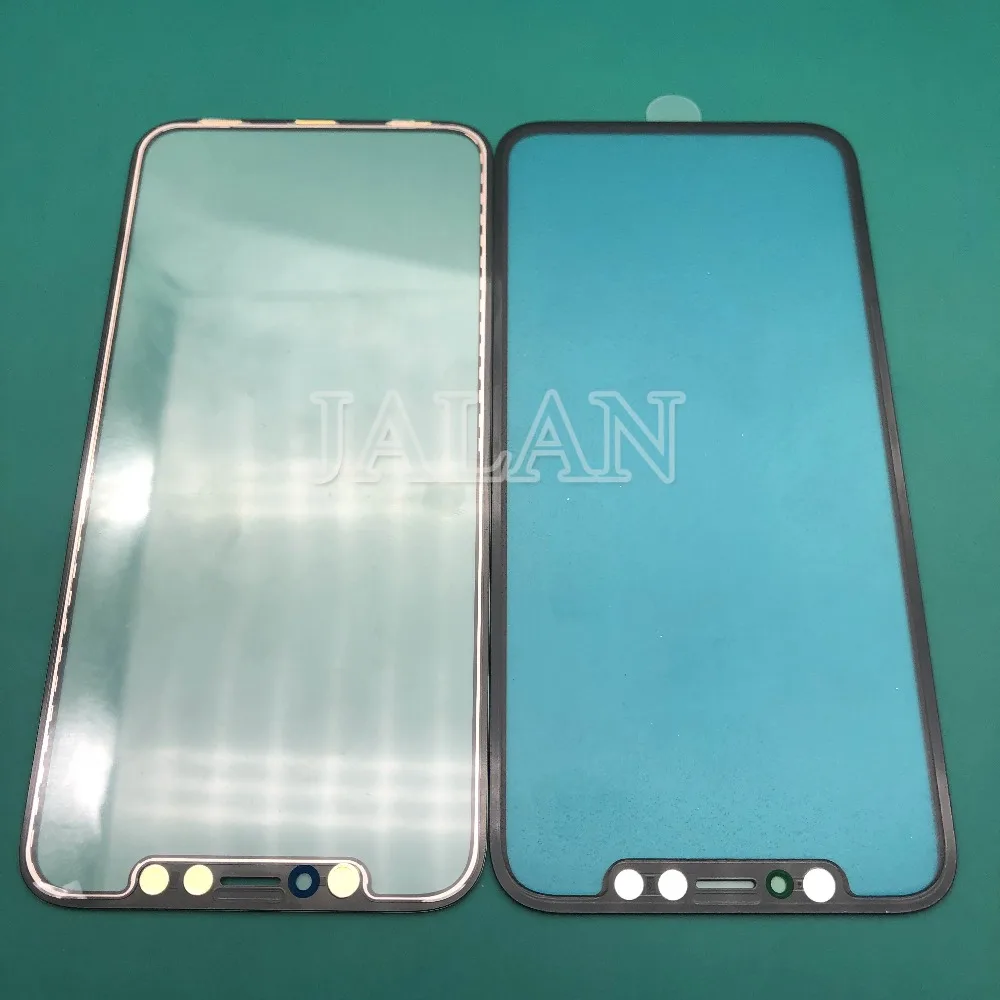 High copy small window glass for iphone X cover yellow line of lcd glass large wide width black glass for iphone X glass changed