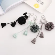 Flower pendant keychain imitation pearl fork tassel keychain cute lady car keychain bag pendant jewelry gift llaveros 2019 Flower pendant keychain imitation pearl fork tassel keychain cute lady car keychain bag pendant jewelry gift llaveros 2019