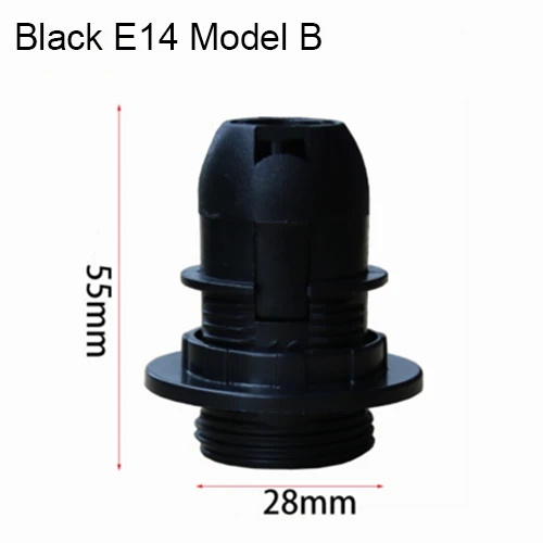 Цоколем E27 E14 пластиковый держатель лампы с полной резьбой Ретро декоративный светильник, фитинги, светодиодный черно-белый светильник - Цвет: E14 Black Model B