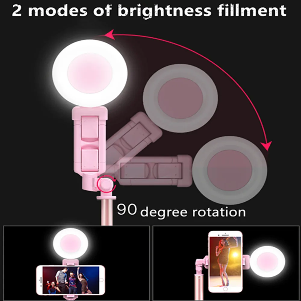 Светодиодный светильник для селфи с двойным цветным температурным освещением для фото-и видеосъемки с кольцом