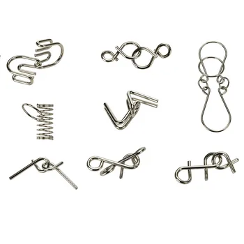 

8pcs IQ Brain Teaser Test Toy Metal Crafts Chinese Ring Puzzle Educational Toys Gifts For Kids Children Adult