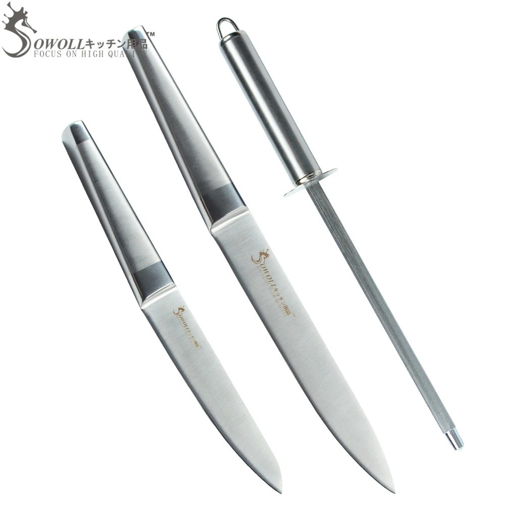 SOWOLL Eco friendly Kitchen Knife 5" Utility 8" Slicing Knife Sharp Cooking Tools Best Stainless