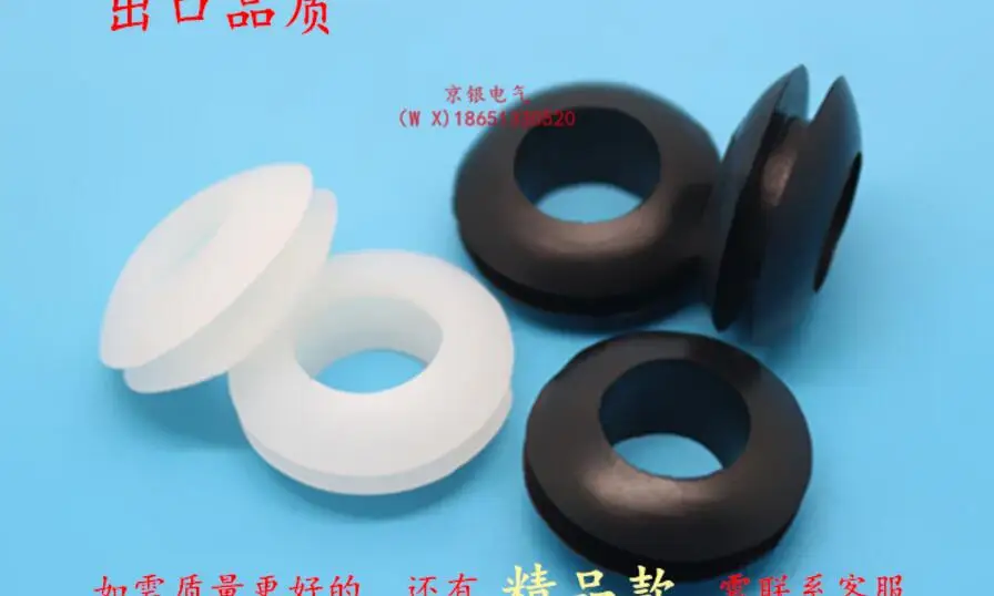 

100 PCS 3/4/5/6/8/10/12/14/16/18/20mm Inner Diameter Black White Cable Wiring Rubber Grommets Gasket Ring