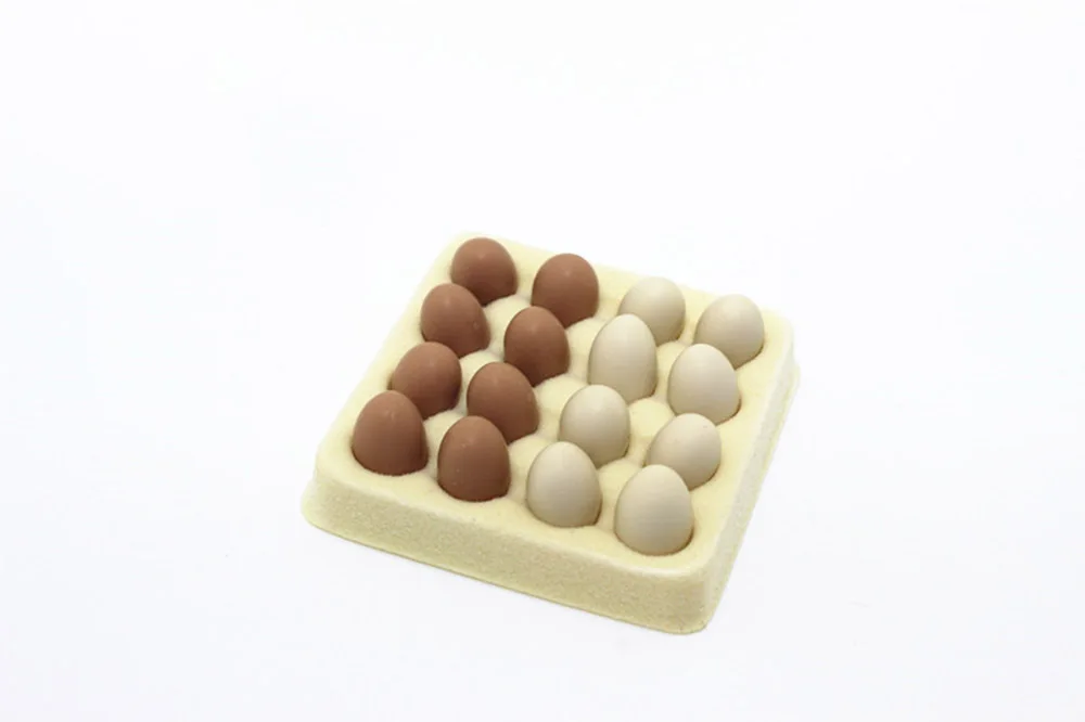 1/12 Dollhouse Miniature Accessories Mini Egg With Tray  Simulation Furniture Kitchen Food Model Toys for Doll House Decoration