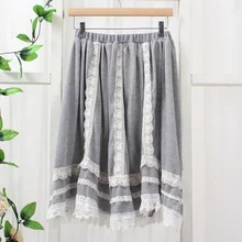 Reto/Хлопковые кружевные короткие юбки с эластичной резинкой на талии, женские летние юбки с оборками, Женская Лоскутная юбка с цветочным принтом, юбка-гармошка Y03529
